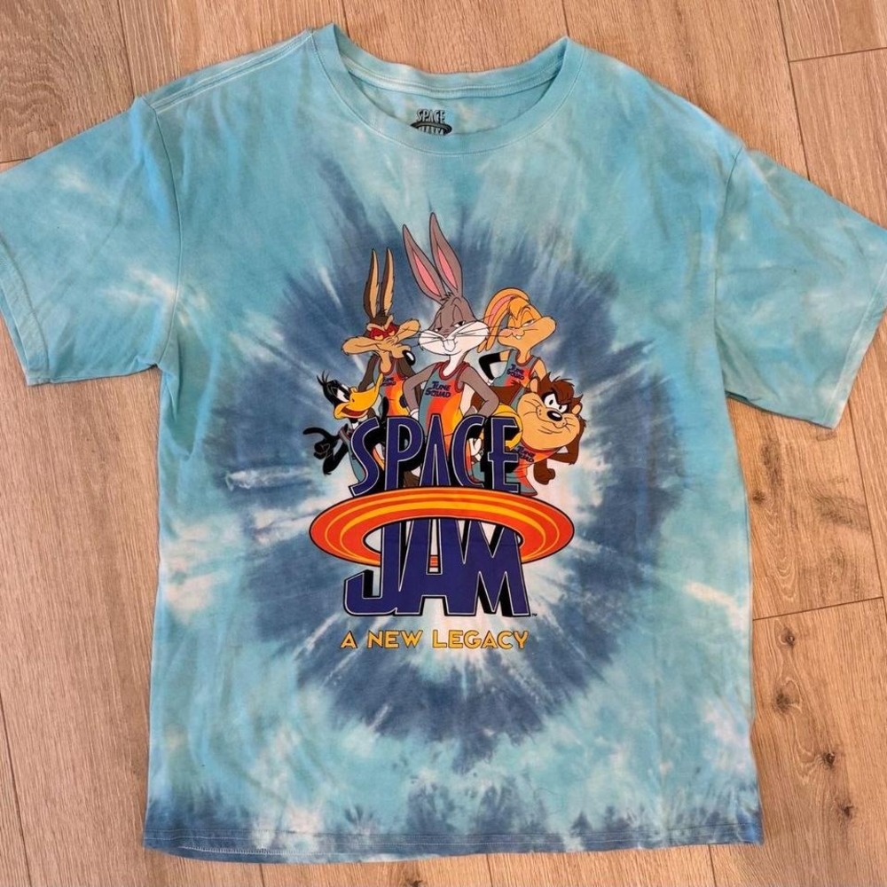 Space Jam A New Legacy Tie Dye Tune Squad Graphic Tee Blue Mens Large